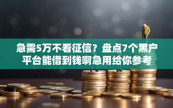 急需5万不看征信？盘点7个黑户平台能借到钱啊急用给你参考