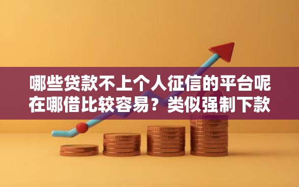 哪些贷款不上个人征信的平台呢在哪借比较容易？类似强制下款的5个口子参考