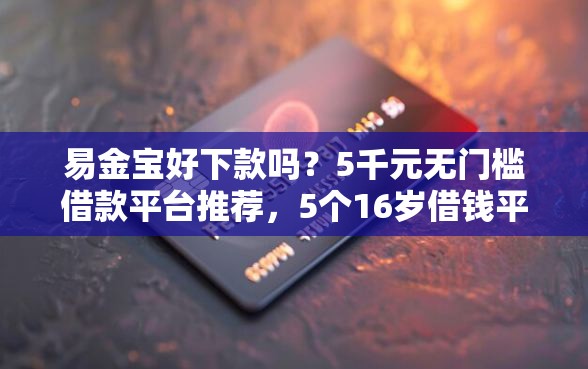 易金宝好下款吗？5千元无门槛借款平台推荐，5个16岁借钱平台盘点