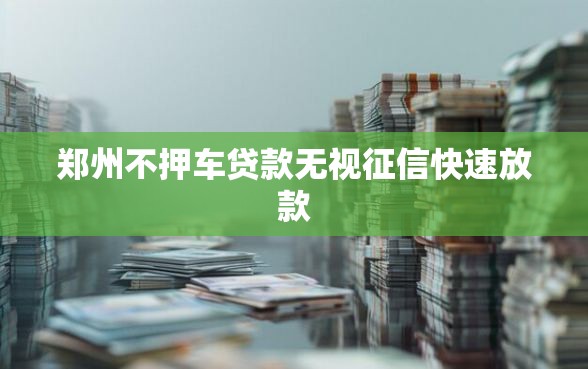 郑州不押车贷款无视征信快速放款