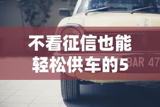 不看征信也能轻松供车的5种方法