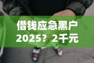 借钱应急黑户2025？2千元无门槛借款平台推荐，6个哪些网贷平台是正规的盘点