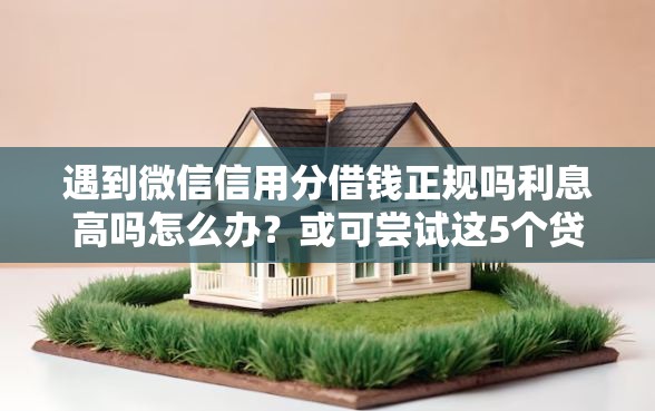 遇到微信信用分借钱正规吗利息高吗怎么办？或可尝试这5个贷款平台不用人脸识别