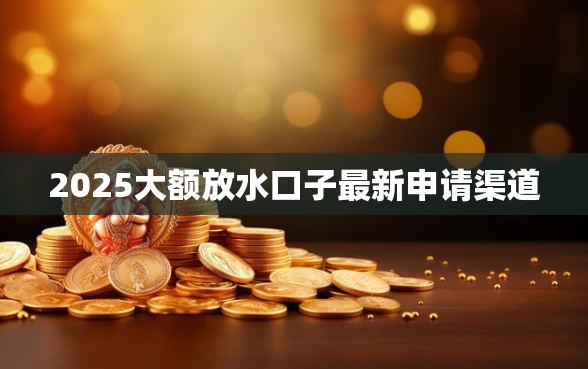 2025大额放水口子最新申请渠道