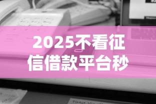 2025不看征信借款平台秒下款