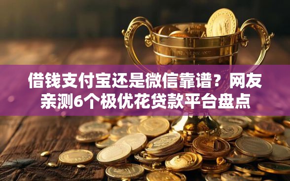 借钱支付宝还是微信靠谱？网友亲测6个极优花贷款平台盘点