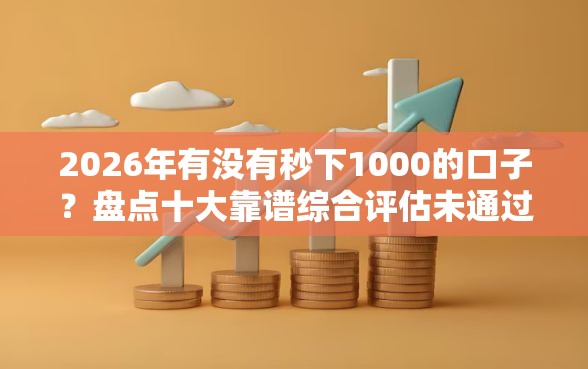 2026年有没有秒下1000的口子？盘点十大靠谱综合评估未通过平台可以借钱