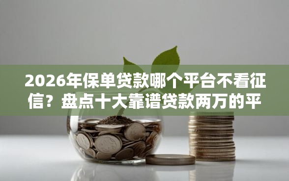 2026年保单贷款哪个平台不看征信？盘点十大靠谱贷款两万的平台