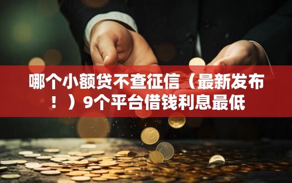 哪个小额贷不查征信（最新发布！）9个平台借钱利息最低
