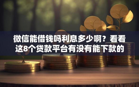 微信能借钱吗利息多少啊？看看这8个贷款平台有没有能下款的