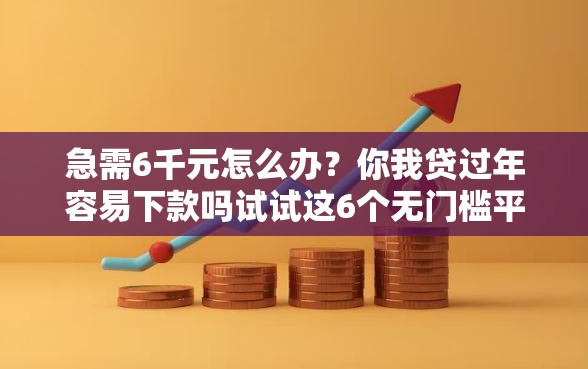 急需6千元怎么办？你我贷过年容易下款吗试试这6个无门槛平台