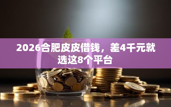 2026合肥皮皮借钱，差4千元就选这8个平台