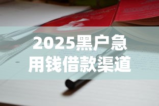 2025黑户急用钱借款渠道推荐