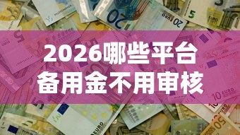 2026哪些平台备用金不用审核，差10000元就选这6个平台