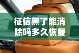 征信黑了能消除吗多久恢复