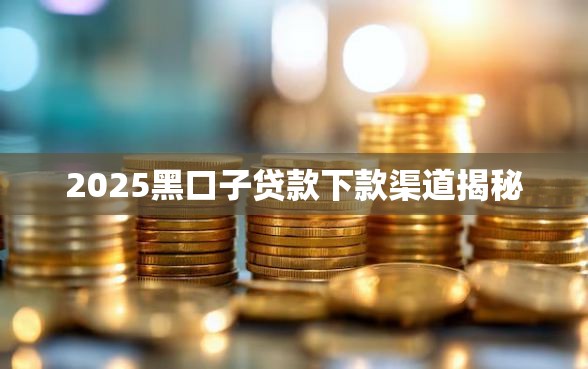 2025黑口子贷款下款渠道揭秘