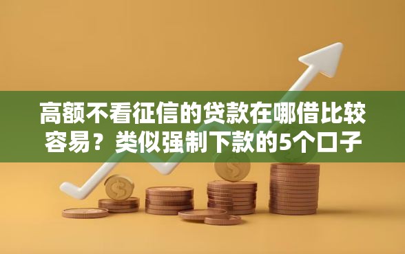 高额不看征信的贷款在哪借比较容易？类似强制下款的5个口子参考