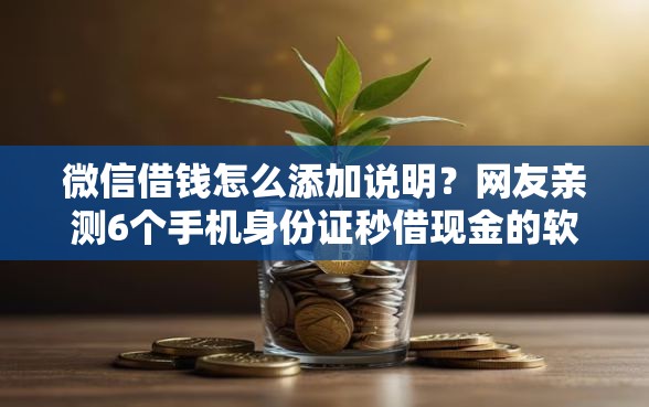 微信借钱怎么添加说明？网友亲测6个手机身份证秒借现金的软件盘点