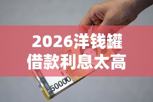 2026洋钱罐借款利息太高了，差4千元就选这8个平台