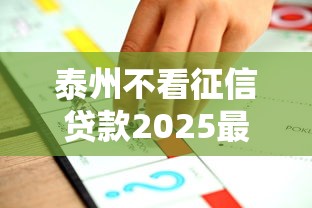 泰州不看征信贷款2025最新推荐