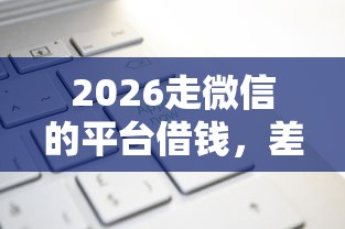 2026走微信的平台借钱，差6千元就选这6个平台