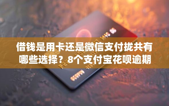 借钱是用卡还是微信支付拢共有哪些选择？8个支付宝花呗逾期万元快速贷款app详解