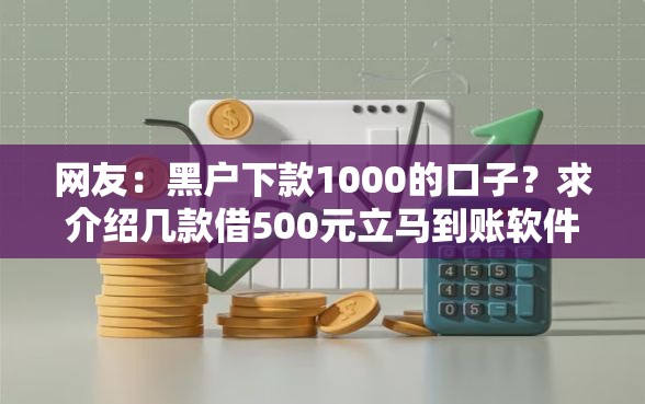 网友：黑户下款1000的口子？求介绍几款借500元立马到账软件