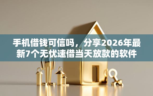手机借钱可信吗，分享2026年最新7个无忧速借当天放款的软件