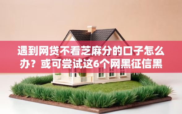 遇到网贷不看芝麻分的口子怎么办？或可尝试这6个网黑征信黑有没有下款的口子