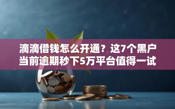 滴滴借钱怎么开通？这7个黑户当前逾期秒下5万平台值得一试