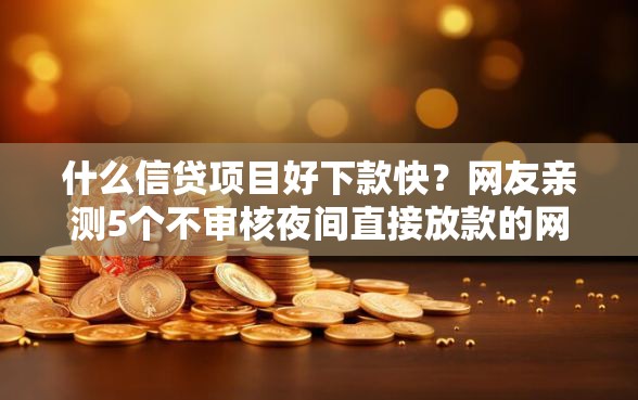 什么信贷项目好下款快？网友亲测5个不审核夜间直接放款的网贷软件盘点