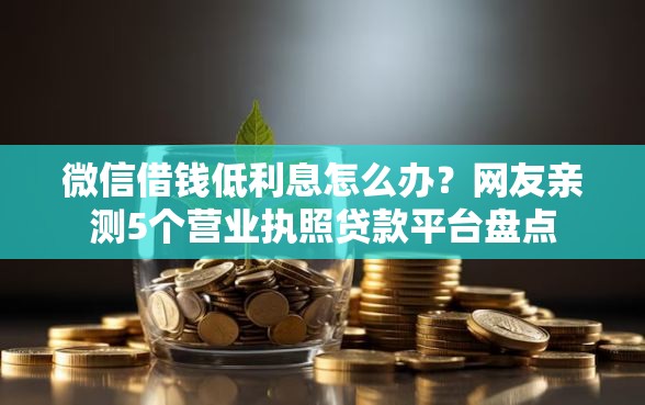 微信借钱低利息怎么办？网友亲测5个营业执照贷款平台盘点