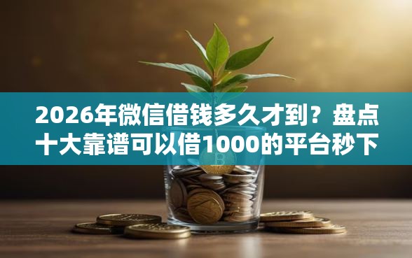 2026年微信借钱多久才到？盘点十大靠谱可以借1000的平台秒下款