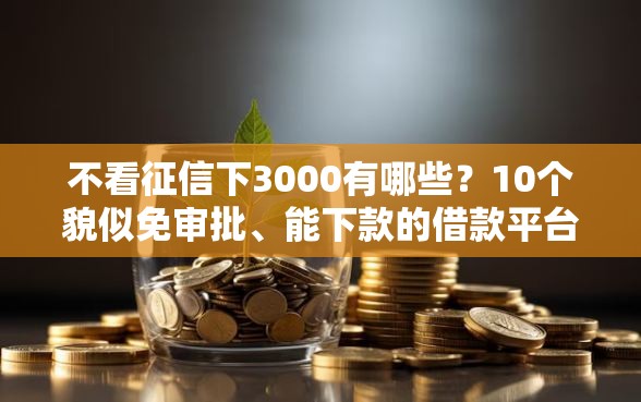 不看征信下3000有哪些？10个貌似免审批、能下款的借款平台2025合集