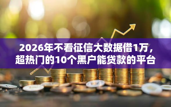 2026年不看征信大数据借1万，超热门的10个黑户能贷款的平台有什么推荐