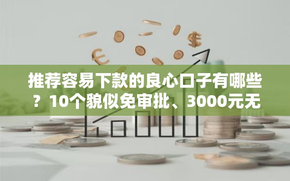 推荐容易下款的良心口子有哪些？10个貌似免审批、3000元无视一切必下款的口子合集