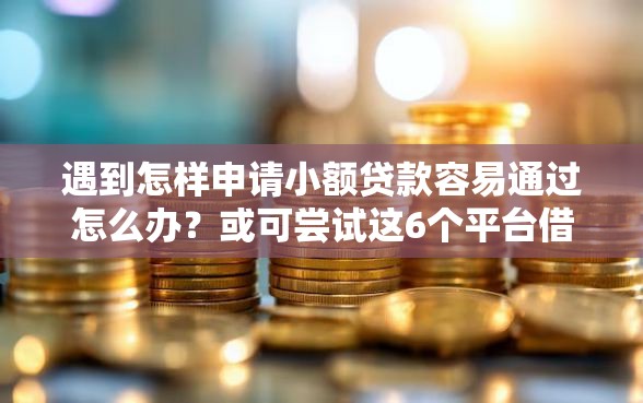 遇到怎样申请小额贷款容易通过怎么办？或可尝试这6个平台借钱安全可靠