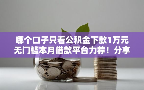 哪个口子只看公积金下款1万元无门槛本月借款平台力荐！分享小额网贷口子1万元无门槛借款