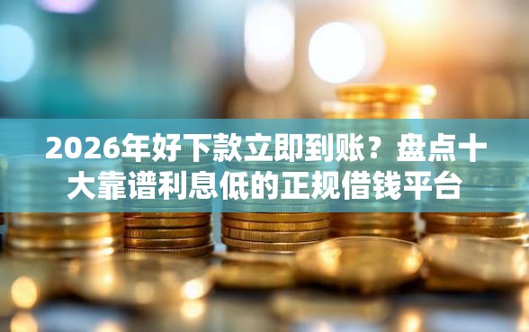2026年好下款立即到账？盘点十大靠谱利息低的正规借钱平台