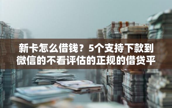 新卡怎么借钱？5个支持下款到微信的不看评估的正规的借贷平台