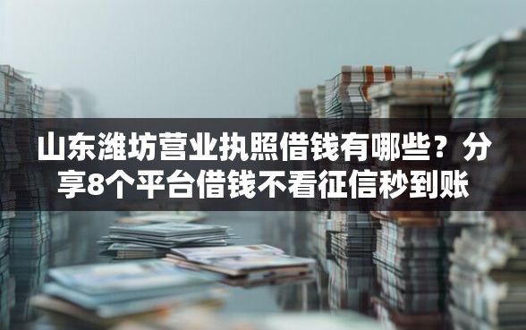 山东潍坊营业执照借钱有哪些?分享8个平台借钱不看征信秒到账 山东潍坊营业执照借钱有哪些?分享8个平台借钱不看征信秒到账