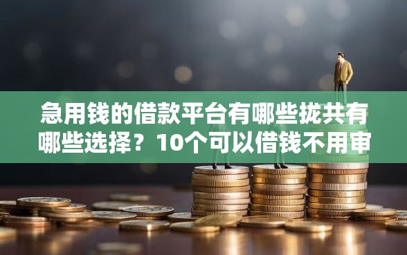 急用钱的借款平台有哪些拢共有哪些选择？10个可以借钱不用审核的平台详解
