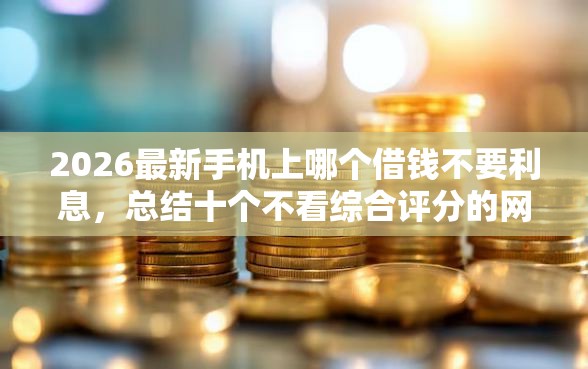 2026最新手机上哪个借钱不要利息，总结十个不看综合评分的网贷百分百下款口子！
