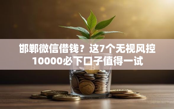 邯郸微信借钱？这7个无视风控10000必下口子值得一试