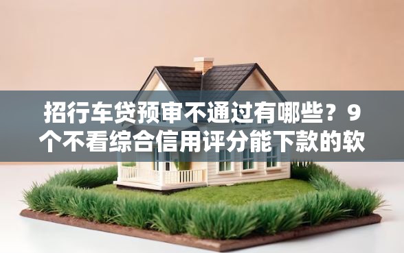 招行车贷预审不通过有哪些？9个不看综合信用评分能下款的软件推荐给你