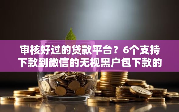 审核好过的贷款平台？6个支持下款到微信的无视黑户包下款的口子