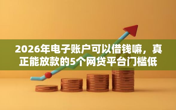 2026年电子账户可以借钱嘛，真正能放款的5个网贷平台门槛低一点的平台推荐
