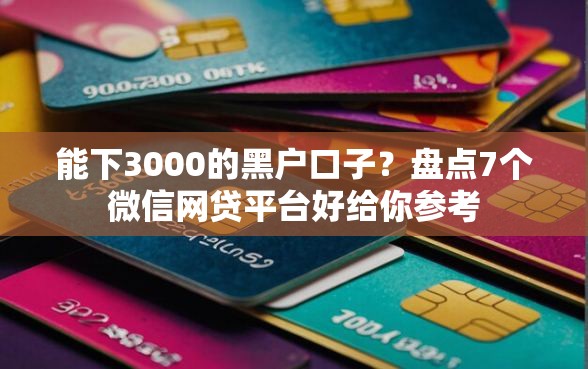 能下3000的黑户口子？盘点7个微信网贷平台好给你参考