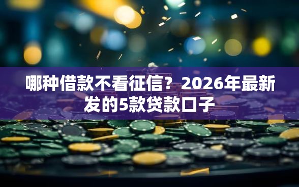 哪种借款不看征信？2026年最新发的5款贷款口子