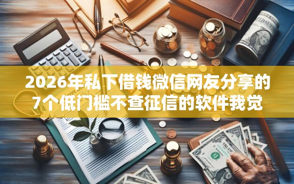 2026年私下借钱微信网友分享的7个低门槛不查征信的软件我觉得不错！